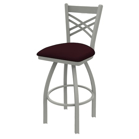 Holland Bar Stool Co 30" Swivel Bar Stool, Nickel Finish, Canter Bordeaux Seat 82030AN005